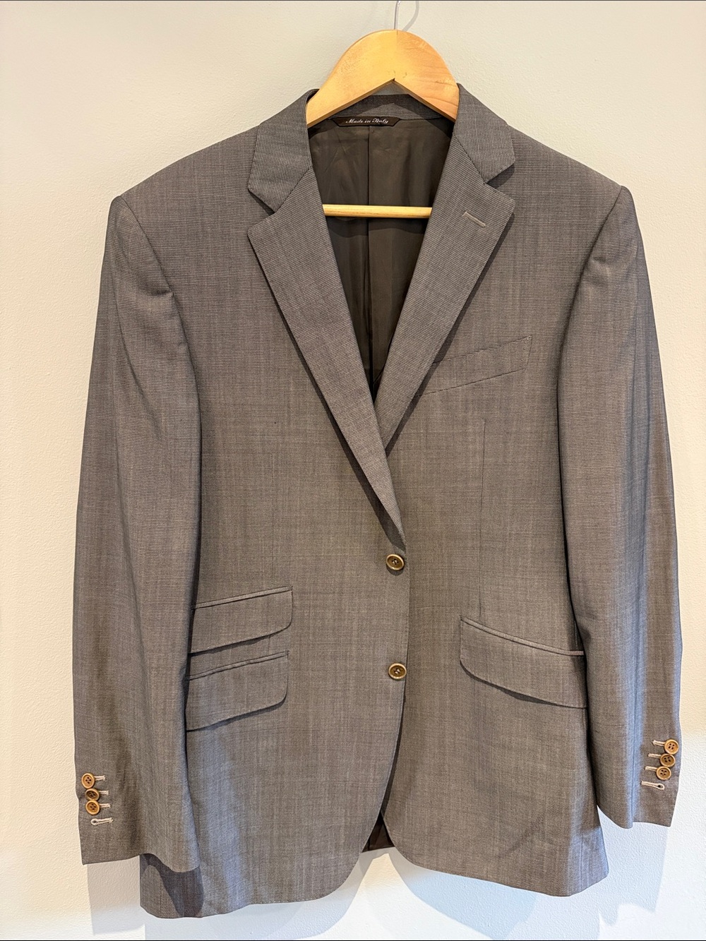 Canali Men's Gray Two-Button Sport Coat, Wool and Silk